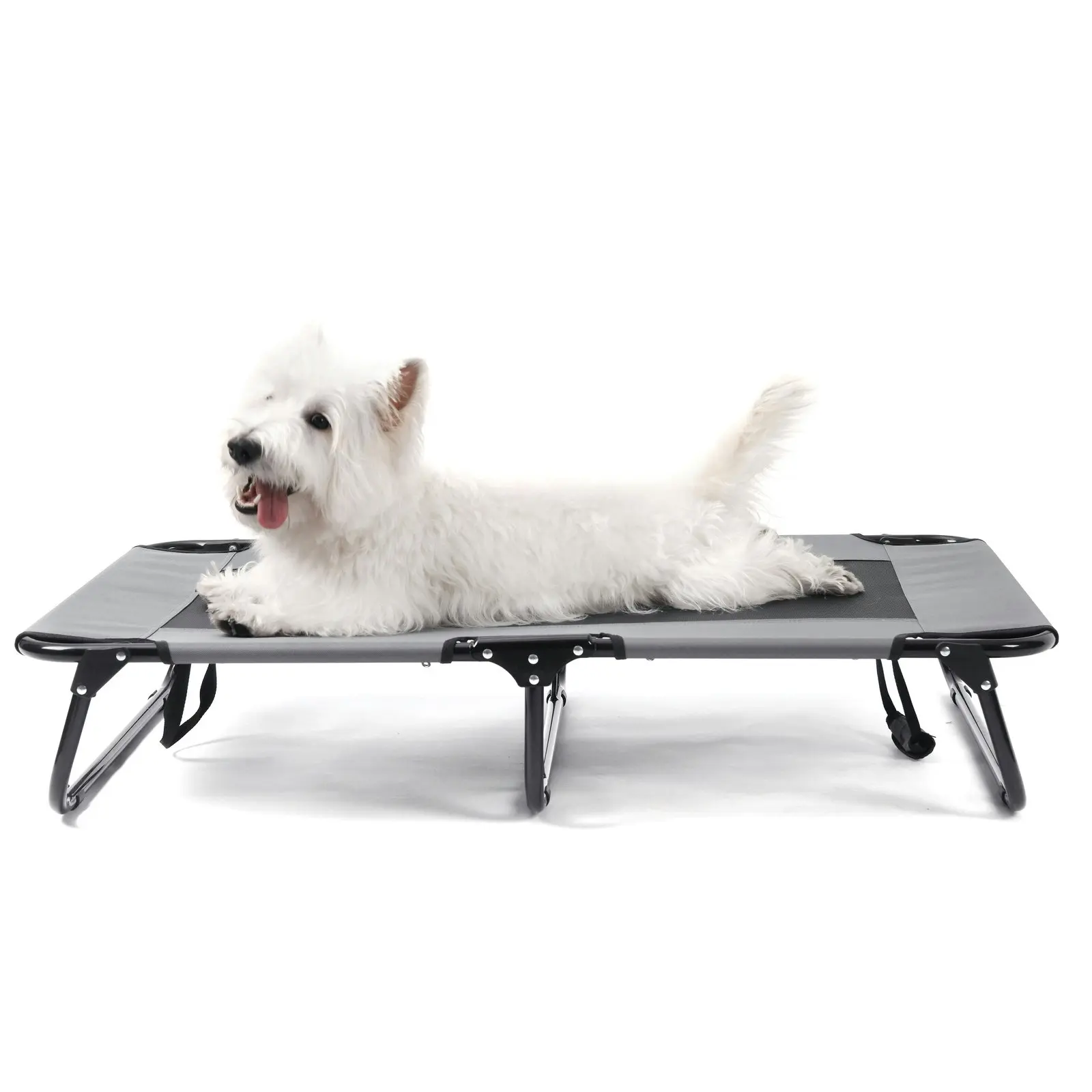 Charlie's Adventure Foldable Travel Trampoline Dog Bed 107x61x20cm Large Grey