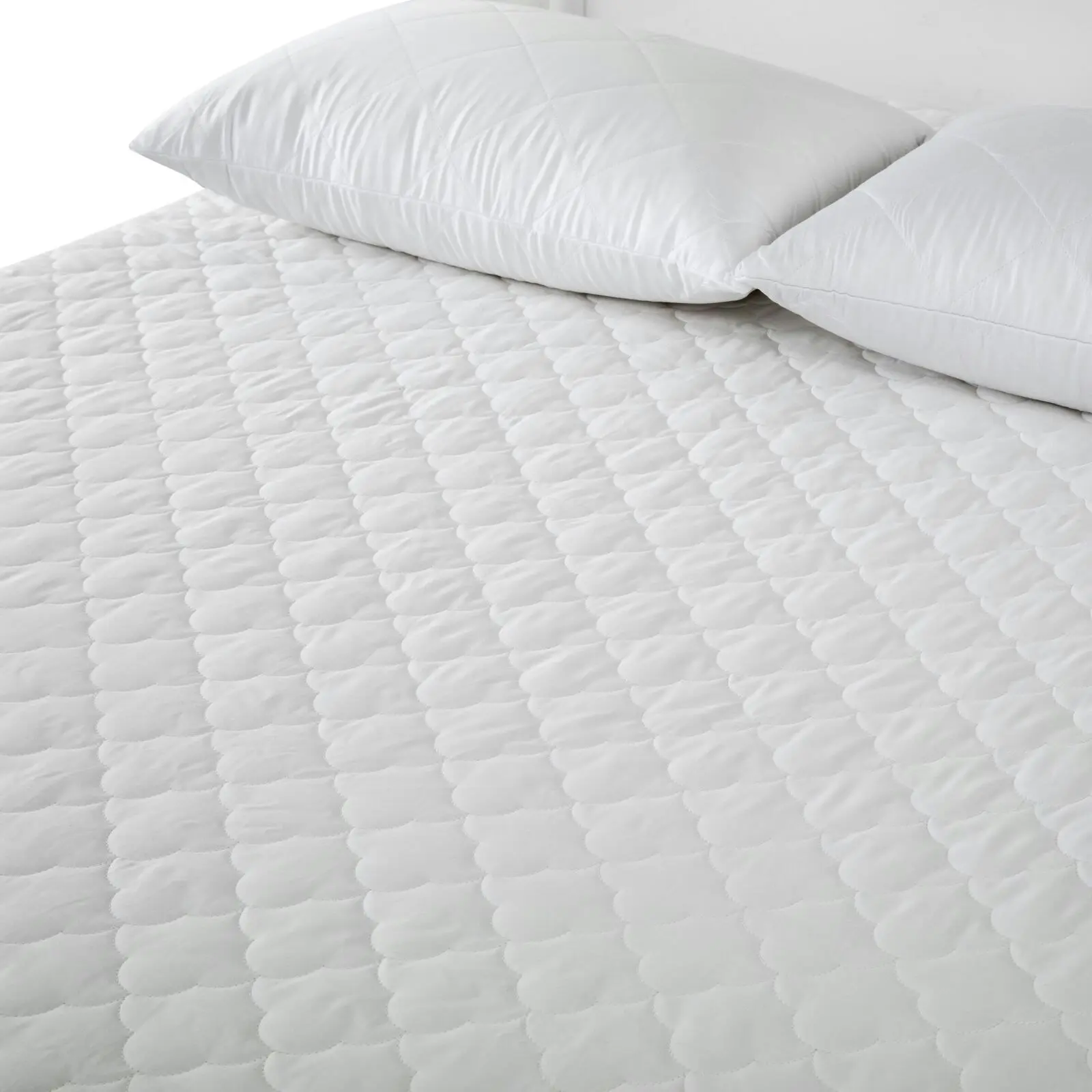 Natural Home Organic Cotton Quilted Mattress Protector White Single Bed