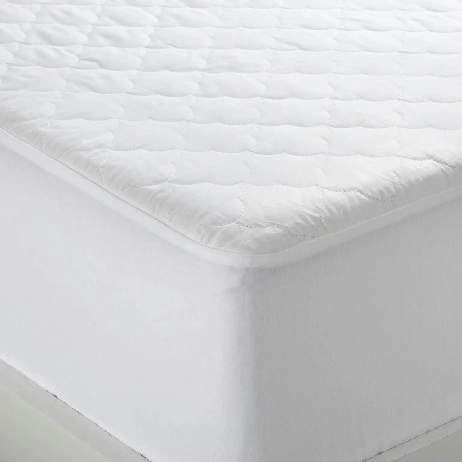 Natural Home Organic Cotton Quilted Mattress Protector White Single Bed