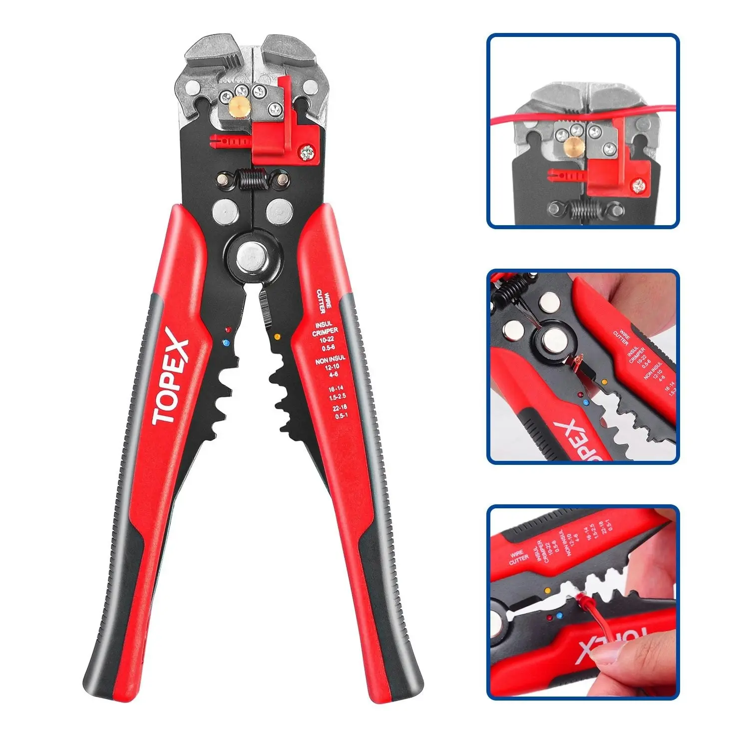 Topex 260-Piece Wire Stripper Self-Adjustable Crimper Plier Set Terminals Tools