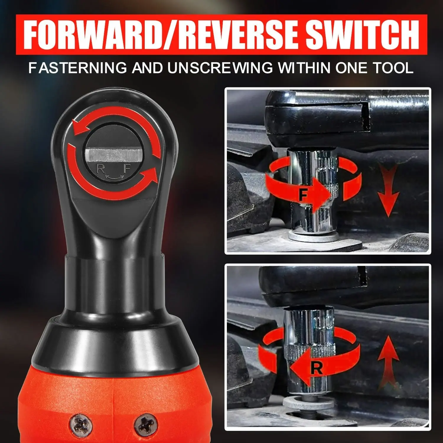 Topex 3/8" 12V Cordless Electric Ratchet Wrench 45NM/33.2ft-lbs 300RPM Variable Speed & LED Light