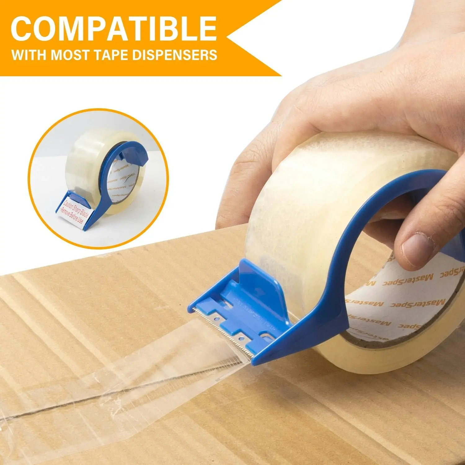 MasterSpec Clear Packing Tape - 6 Rolls, 450m Total Length, 48mm x 75m