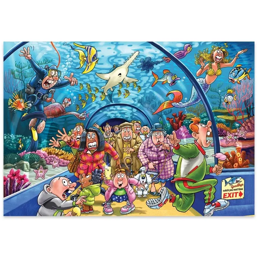 Wasgij Original 43  - Aquarium Antics 1000 pc- Jigsaws