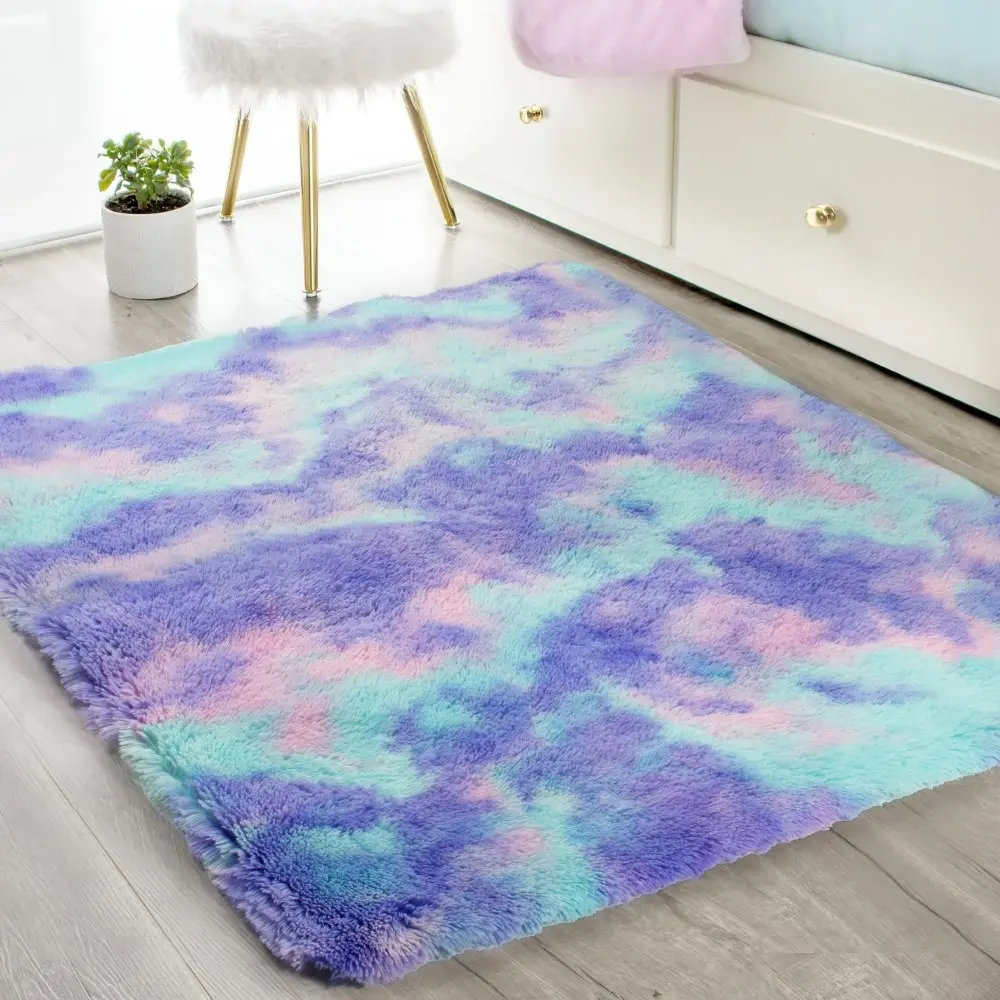 Freya & Sol Purple Rainbow Plush Rug