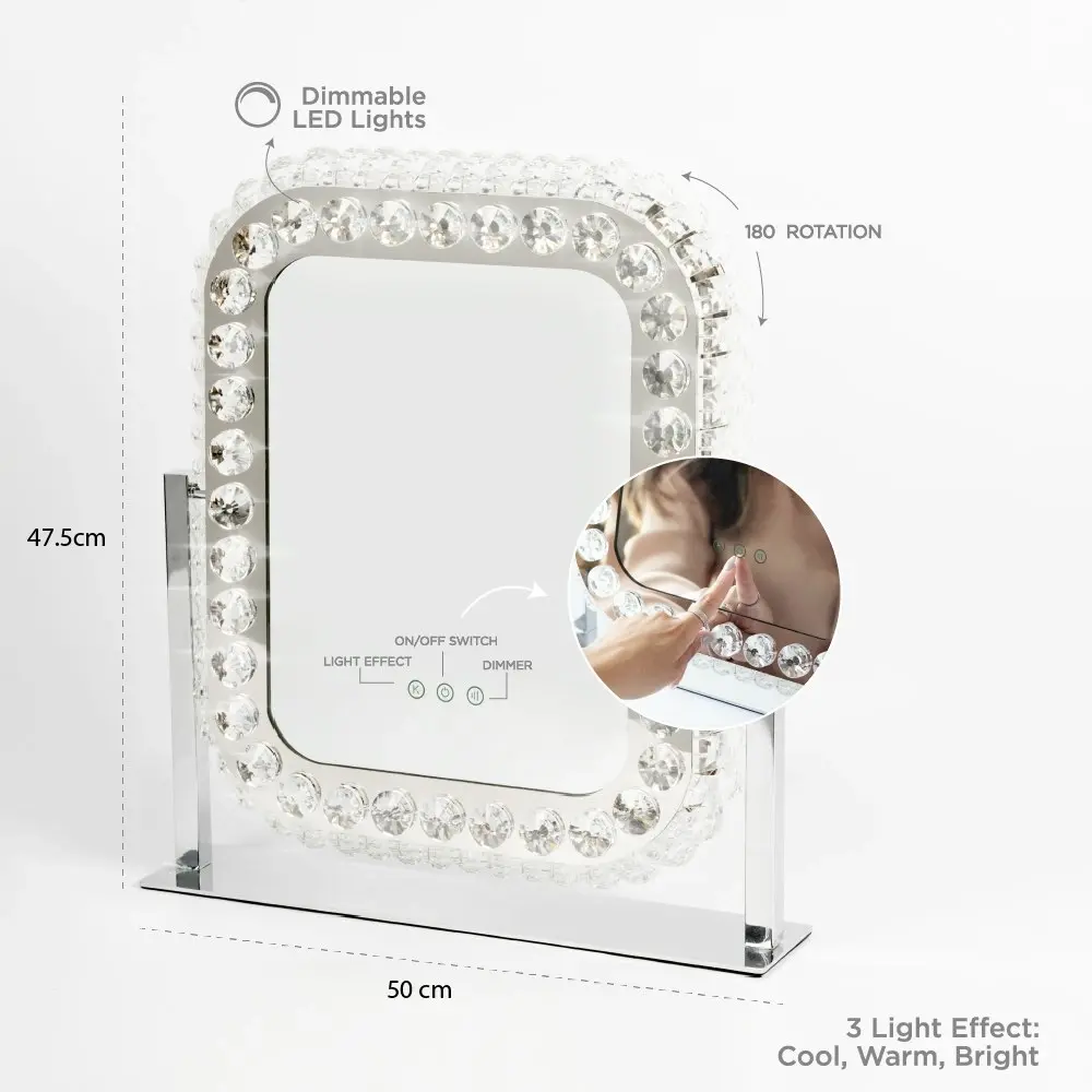 Rectangle Glam Crystal Mirror