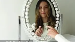 Circle Glam Crystal Mirror