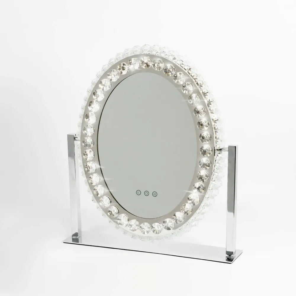 Circle Glam Crystal Mirror