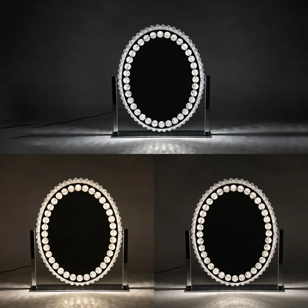 Circle Glam Crystal Mirror