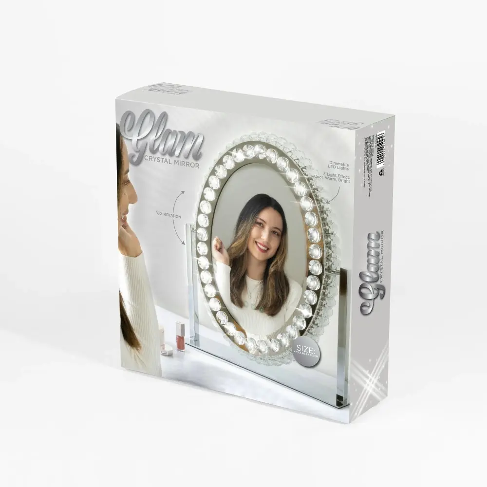 Circle Glam Crystal Mirror