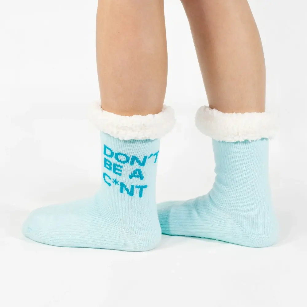 Don't Be A C*nt Mint Winter Sherpa Socks