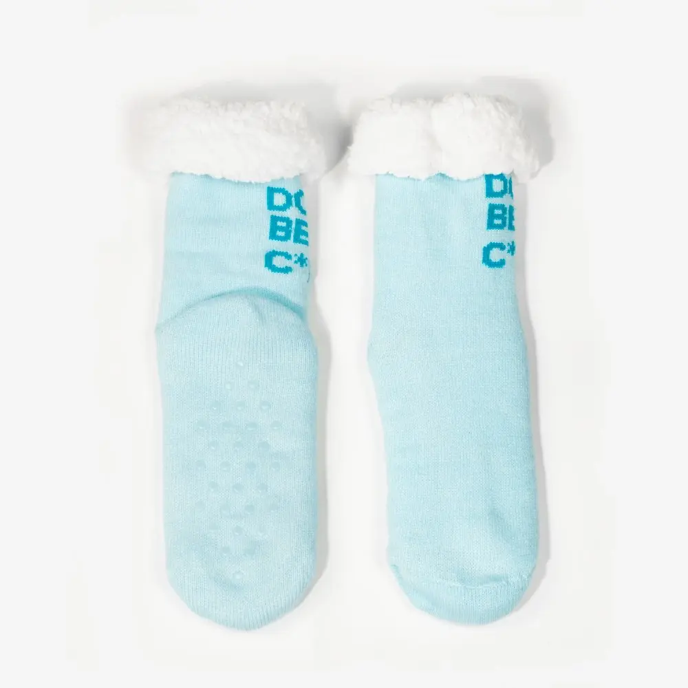 Don't Be A C*nt Mint Winter Sherpa Socks