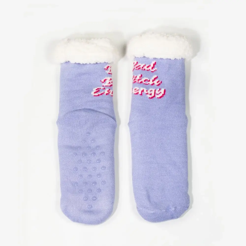 Bad B*tch Energy Purple Ombre Sherpa Winter Socks