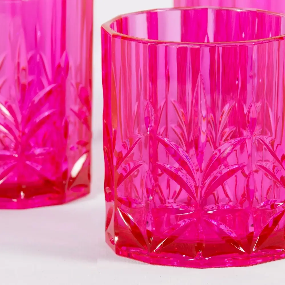 Acrylic Tumblers Hot Pink Set of 4