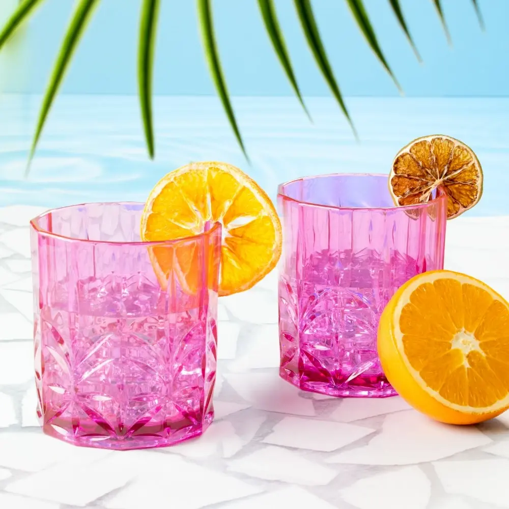 Acrylic Tumblers Hot Pink Set of 4