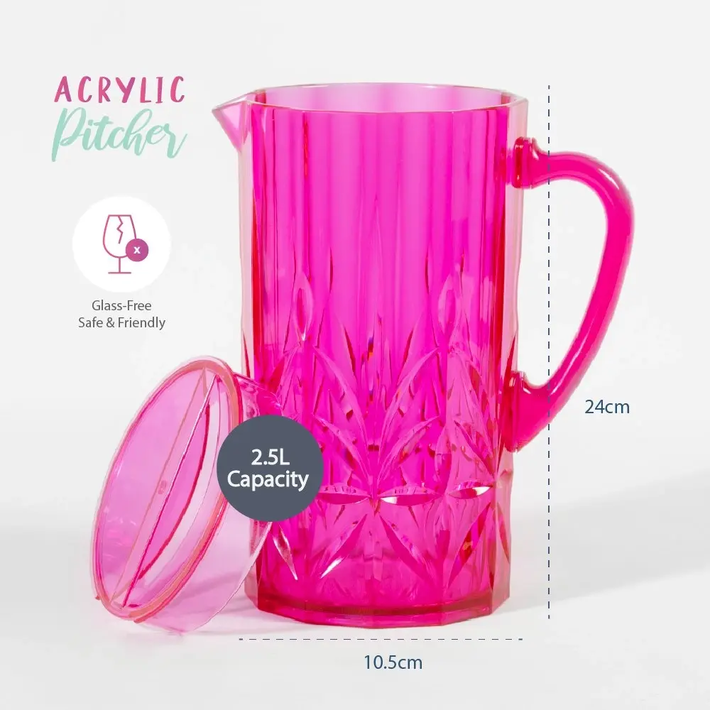 Hot Pink Acrylic Pitcher 2.5L