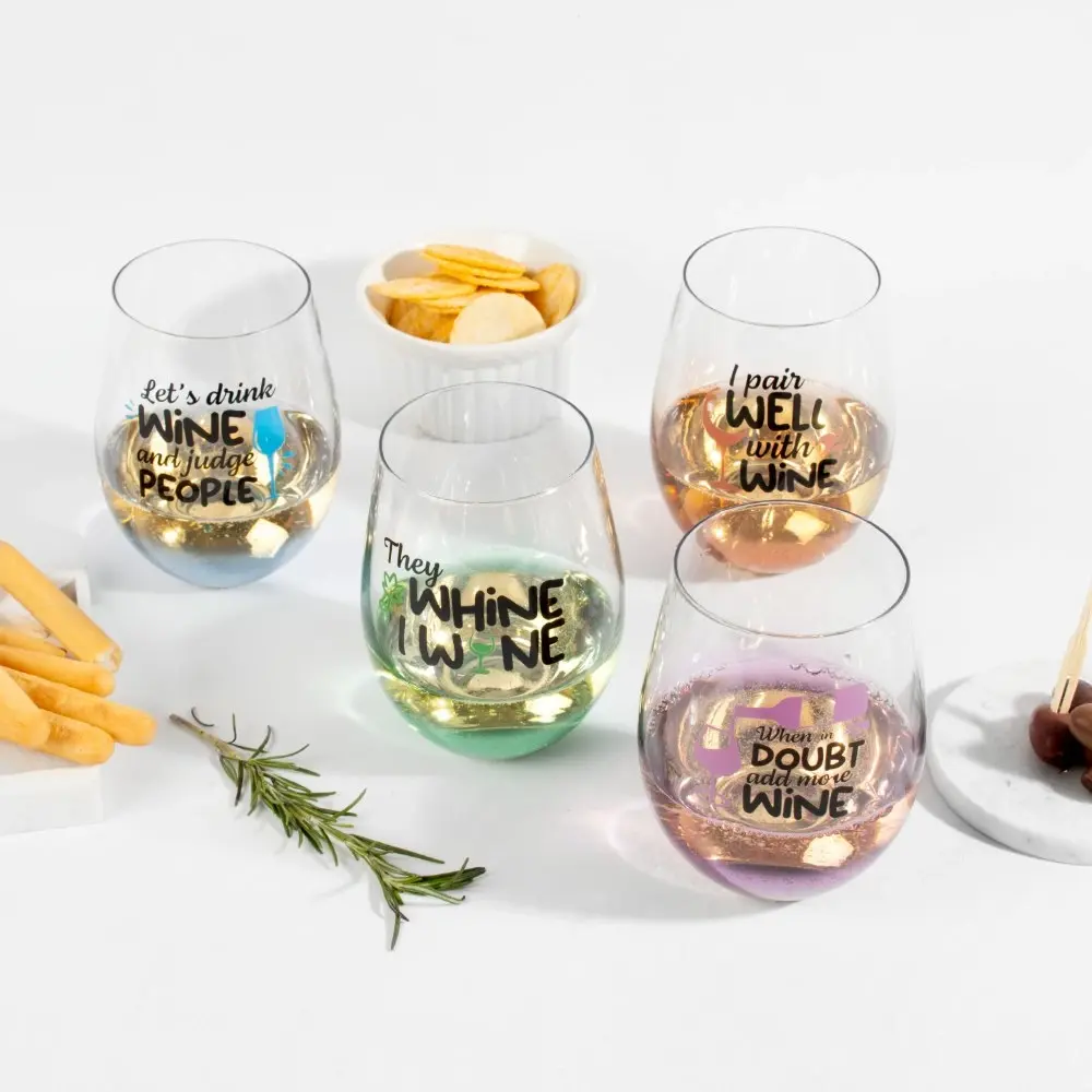 Stemless Wine Glasses Pack of 4