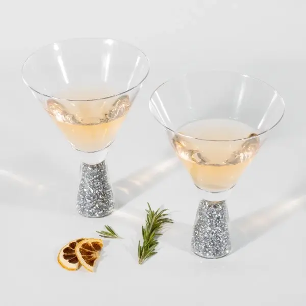 Glitz Short Stem Martini Glasses Pack of 2