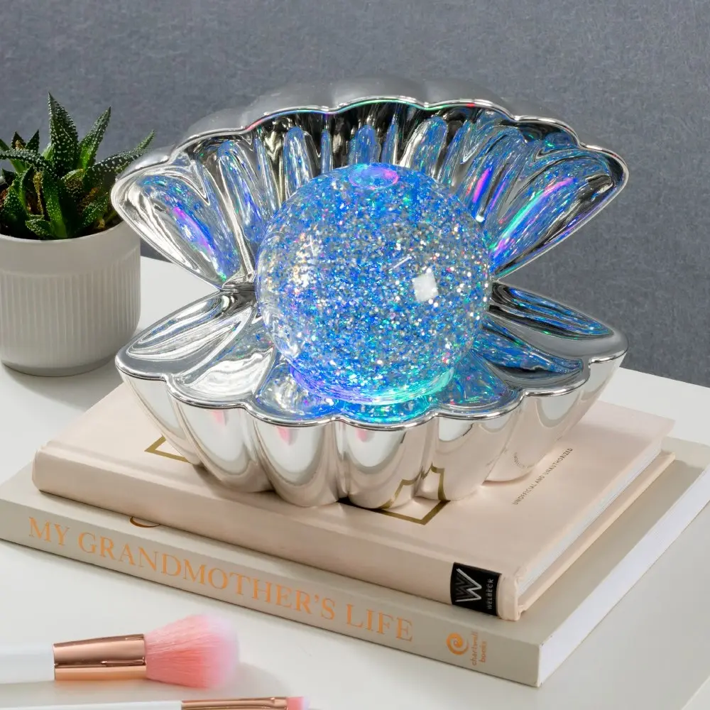 Silver Glitter Pearl Shell Lamp