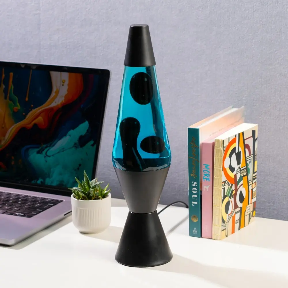 Matte Black & Blue Liquid Lava Lamp