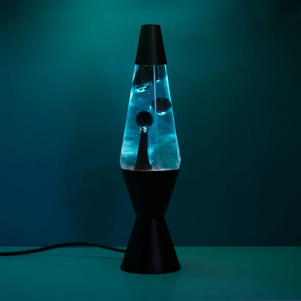 Matte Black & Blue Liquid Lava Lamp