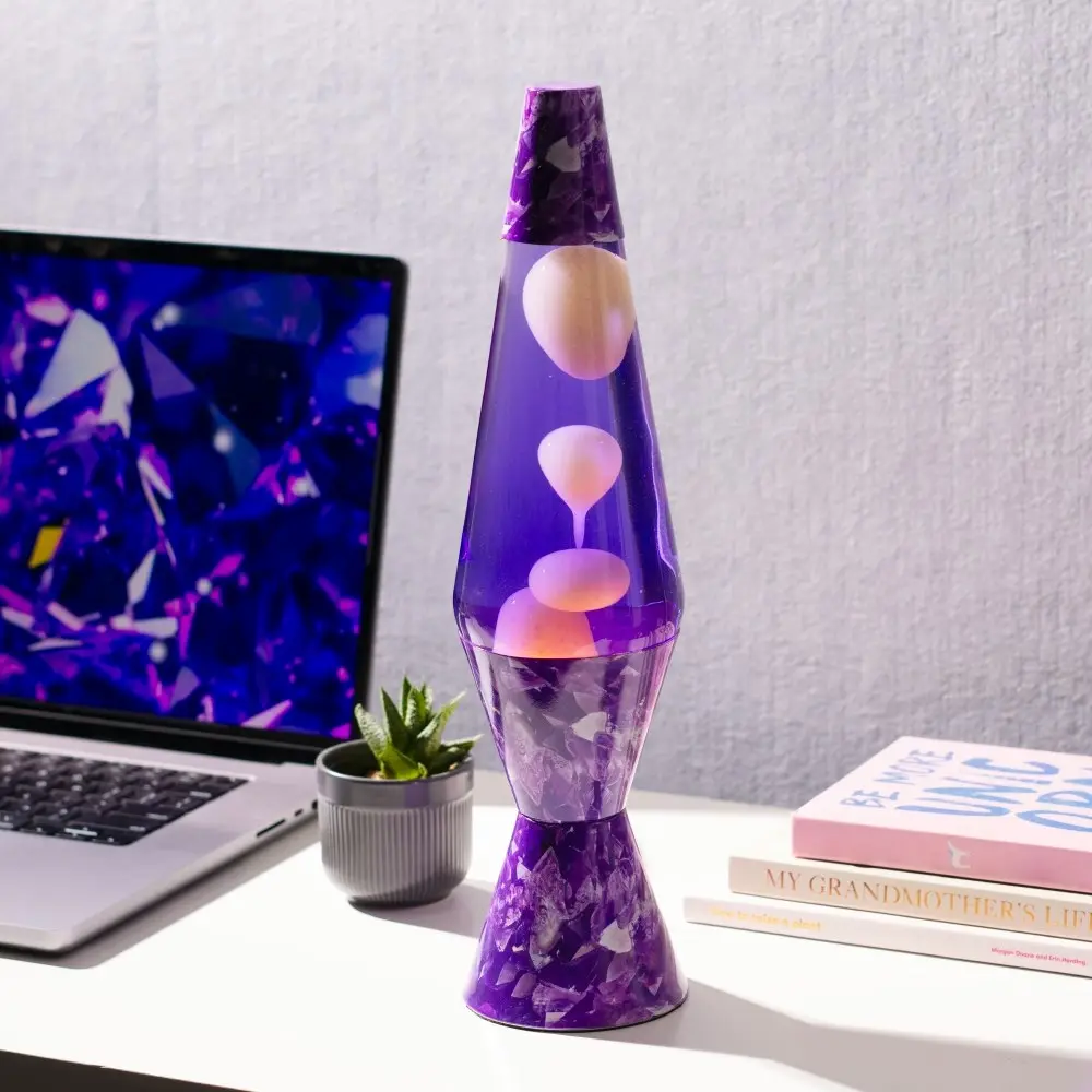 Purple Crystal & White Lava Lamp