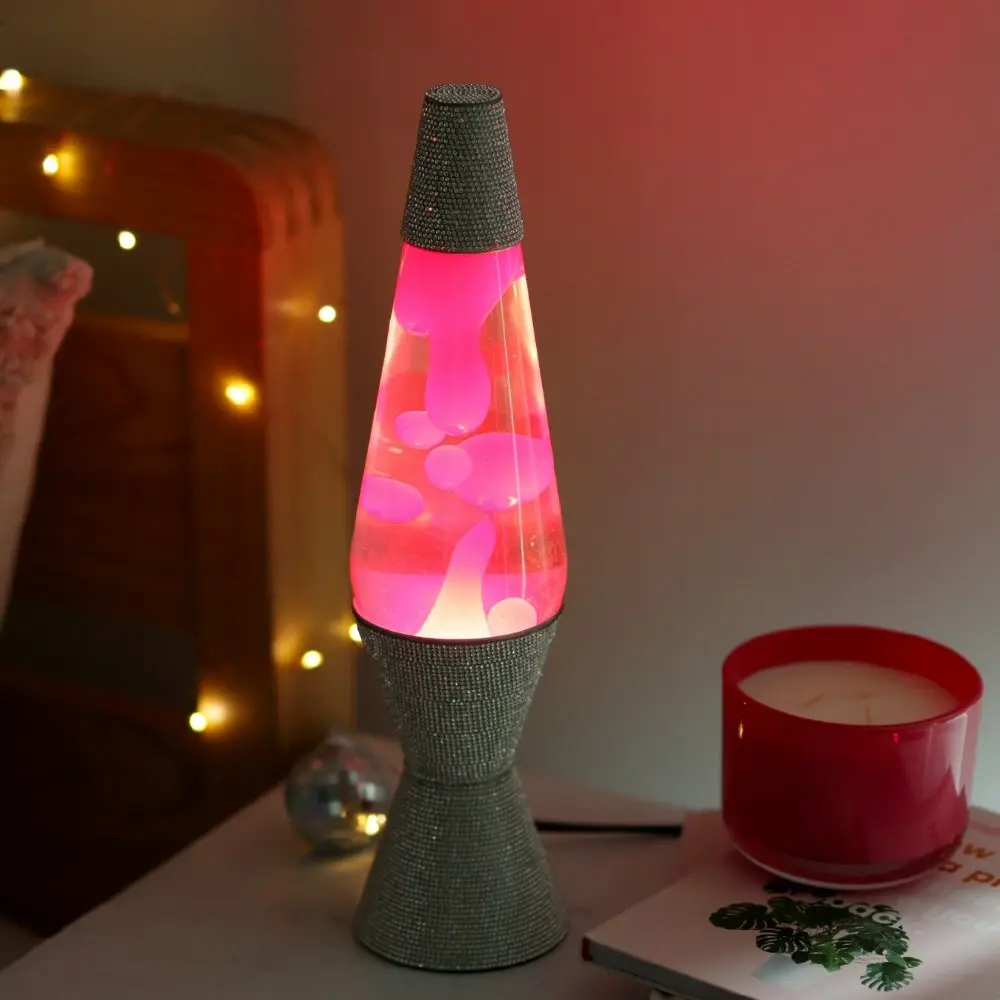 Glam Silver Pink Lava Lamp