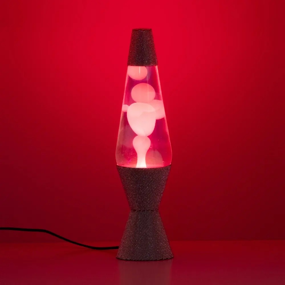 Glam Silver Pink Lava Lamp