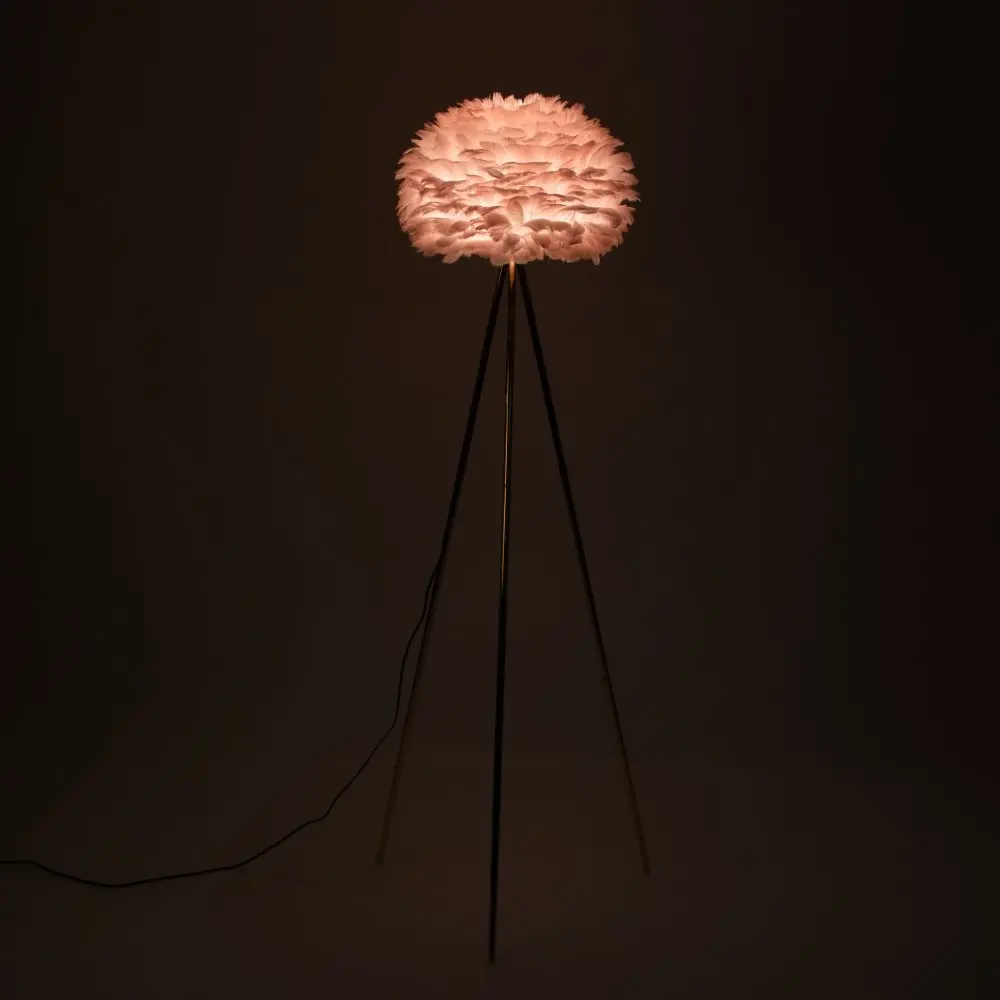 Pink Feather Tripod Floor Lamp