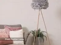 Pink Feather Tripod Floor Lamp