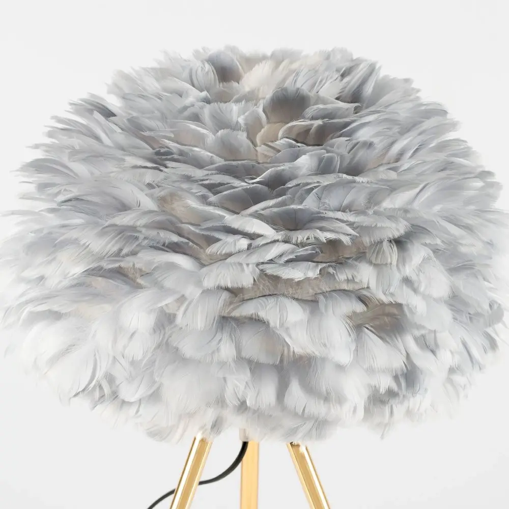 Grey Feather Tripod Table Lamp