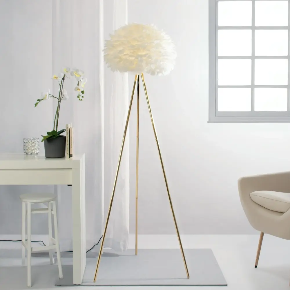 White Feather Tripod Floor Lamp