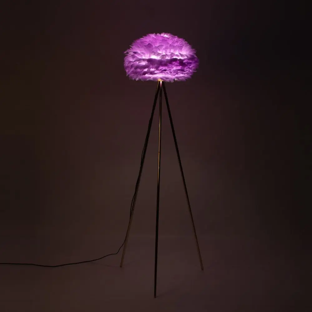 Lilac Feather Tripod Floor Lamp