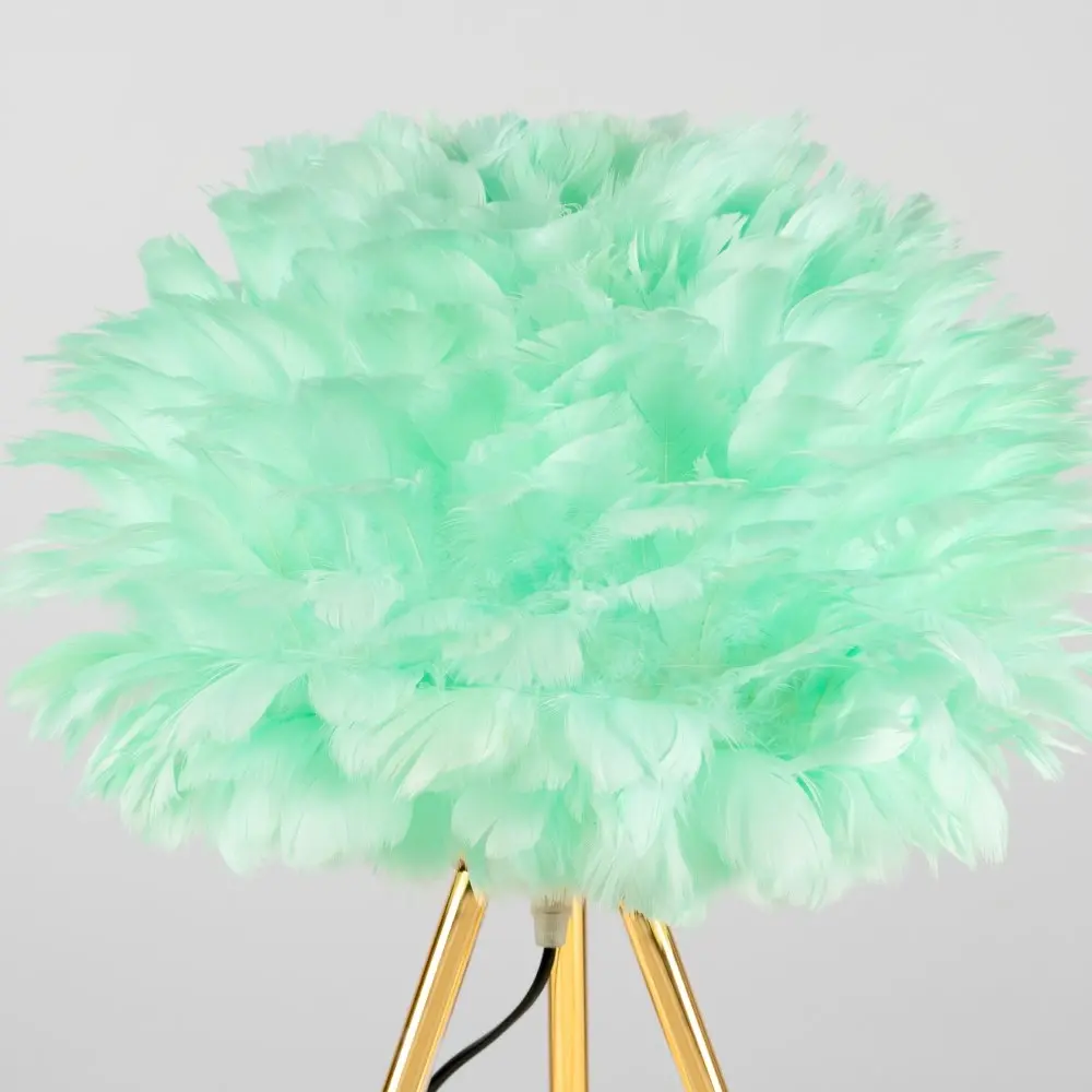 Mint Feather Tripod Table Lamp