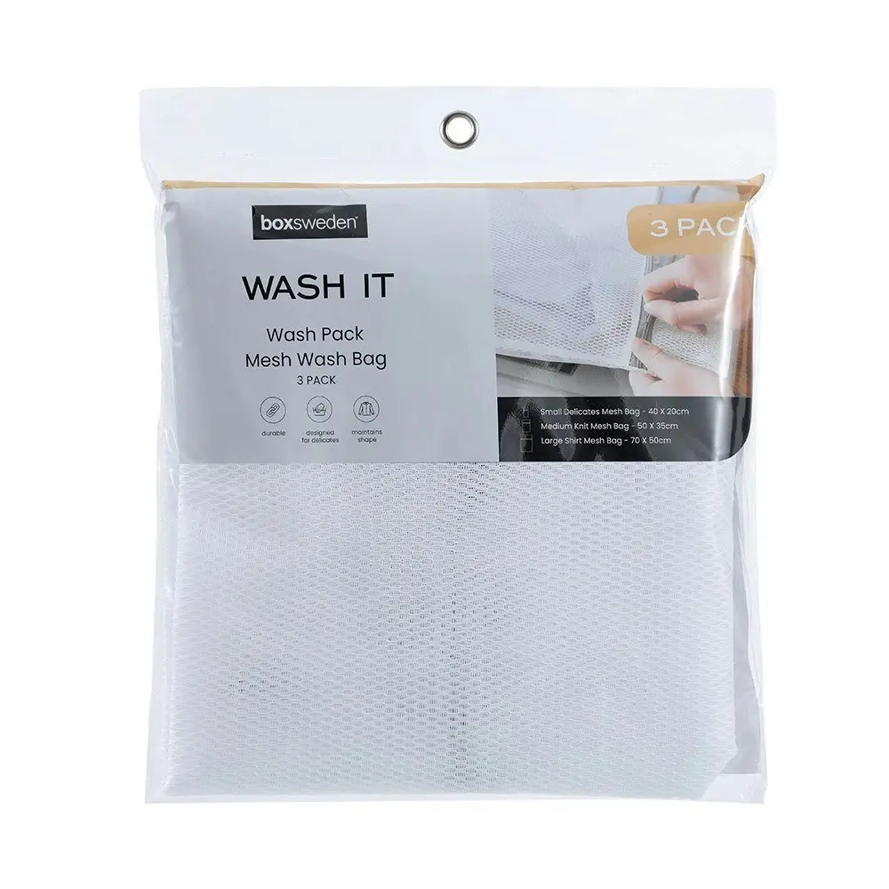 4x Boxsweden Wash It Mesh Washing Protector Bags Laundry Storage Assorted