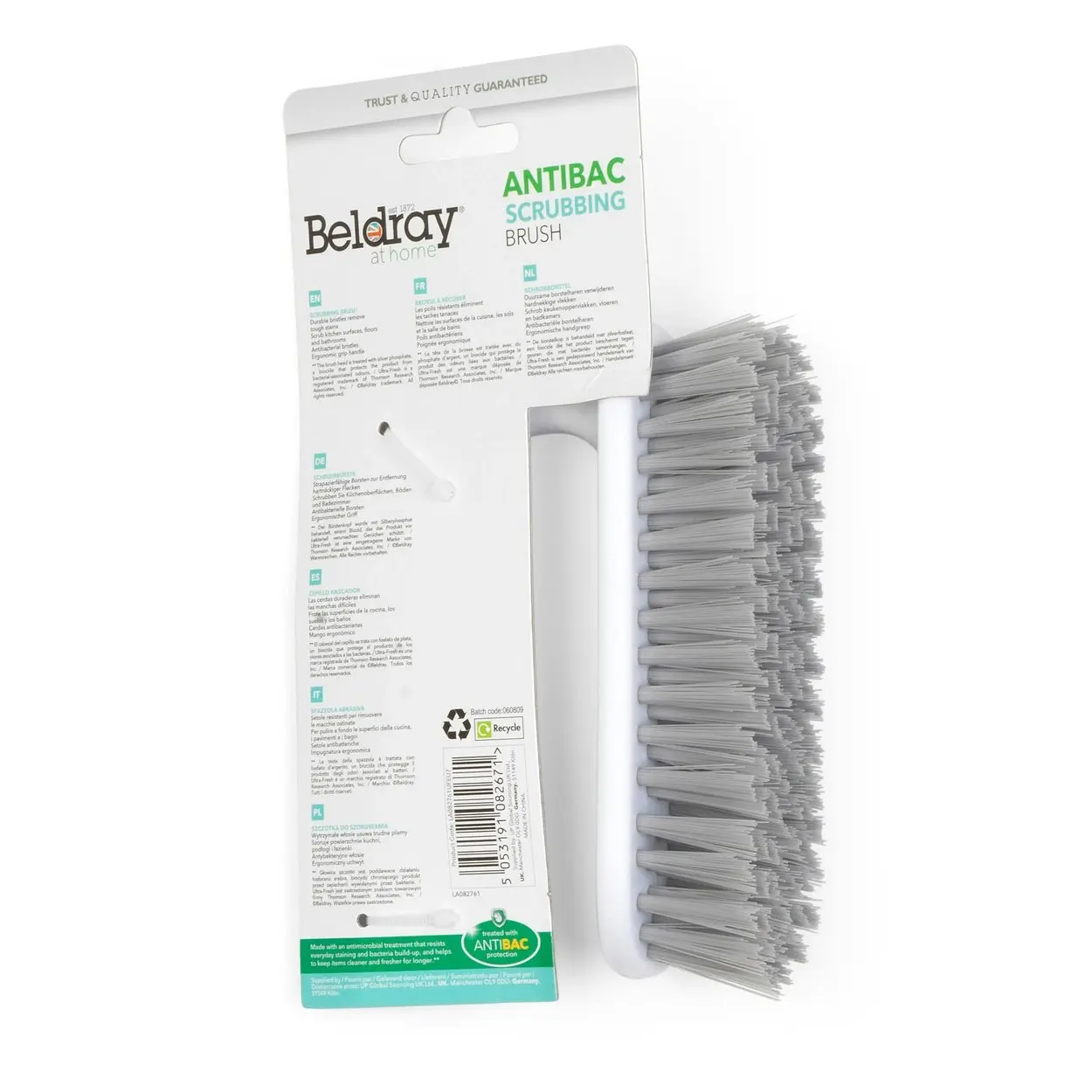 Beldray Antibacterial Dish/Plate Cleaning/Scrubbing Brush w/ Durable Bristles