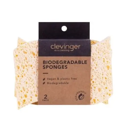 6pc Clevinger Biodegradable Plastic Free Kitchen/Household Sponges 8x11cm