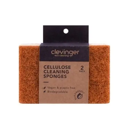 6pc Clevinger Cellulose Biodegradable Household Cleaning Sponges 7x11.2cm