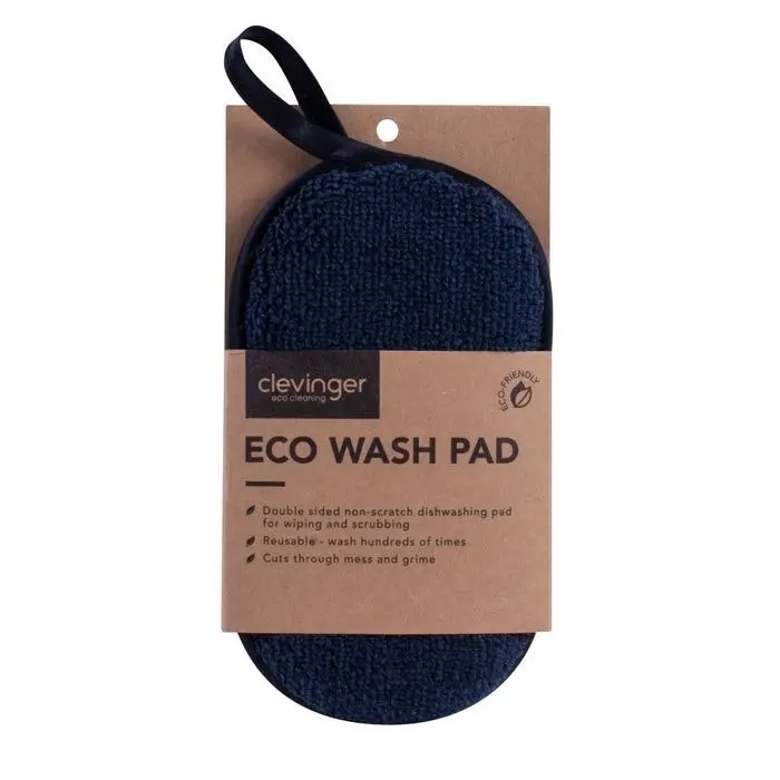 3x Clevinger Eco Wash Double Sided Non-Scratch Cleaning Pad 18x10cm Assorted