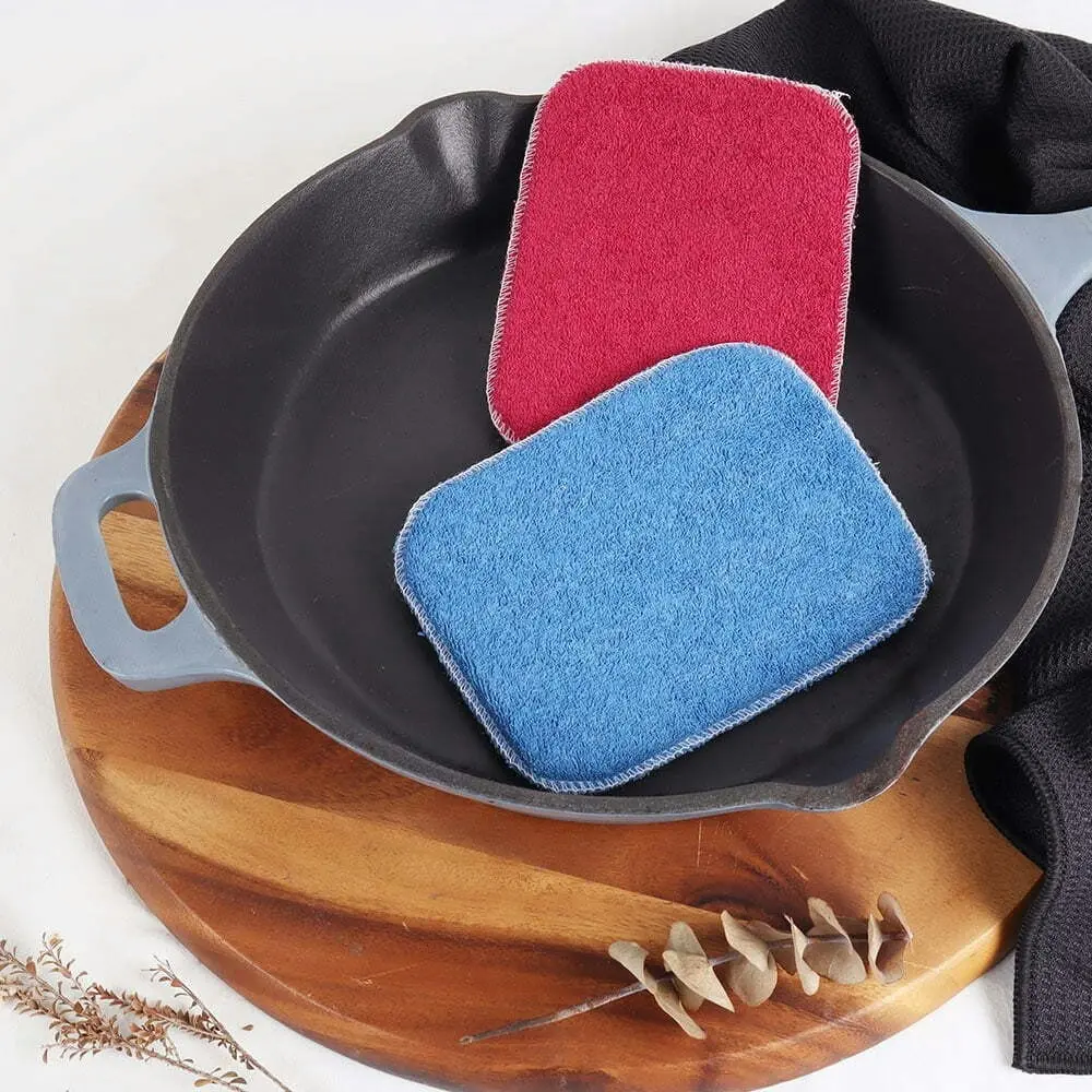 2PK Eco Basics 12x15cm Cotton Foam Kitchen Pot/Pan Scrubber Cookware Cleaner