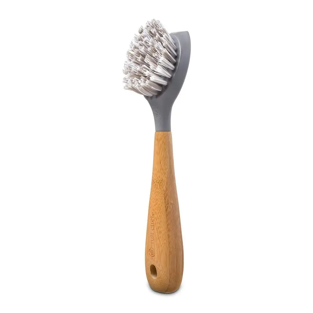 Full Circle Tenacious C Cast Iron Cleaning Brush w/ Scraper Home Cleaner Grey