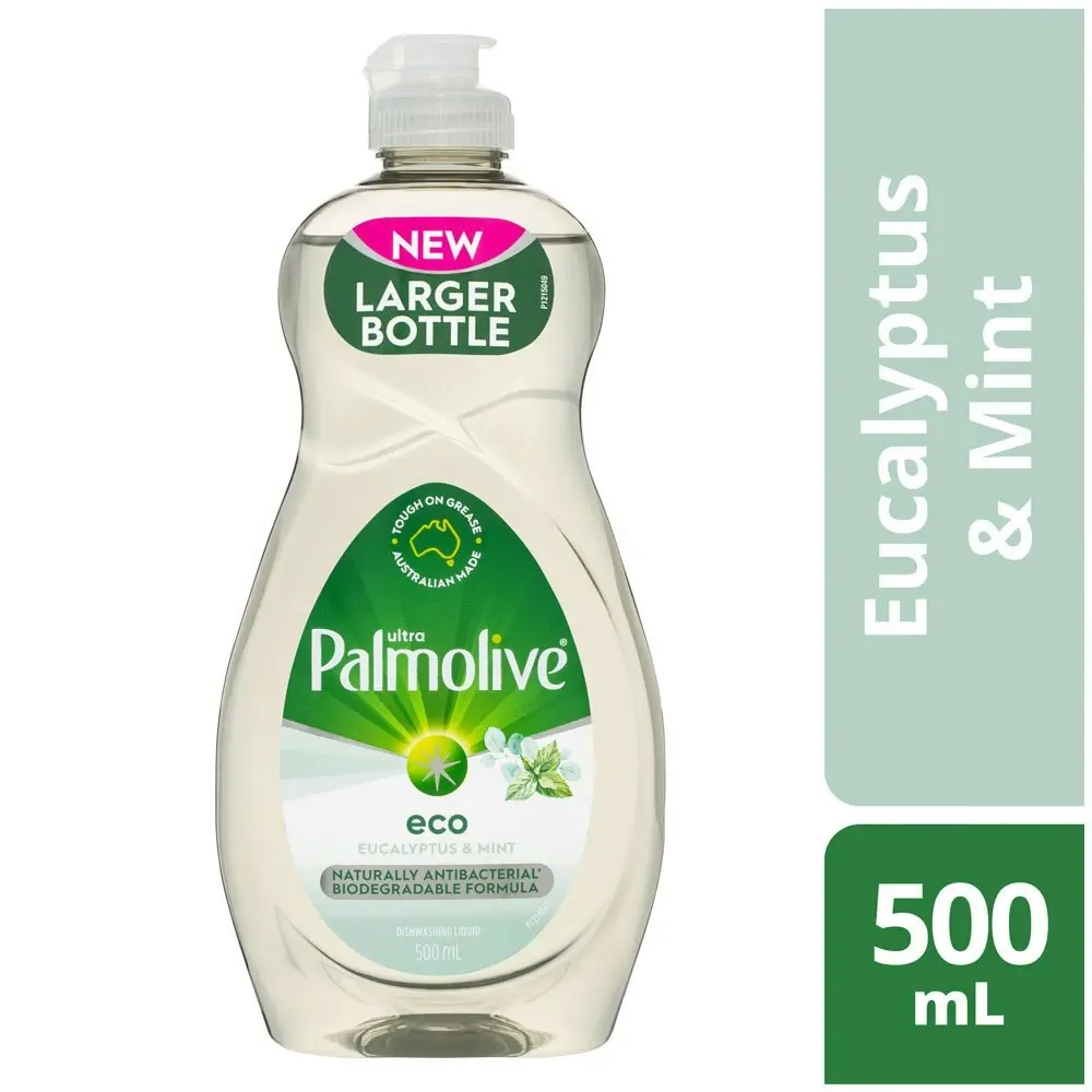 8x Palmolive Ultra Eco Dishwashing Cleaning Liquid Eucalyptus & Mint 500ml