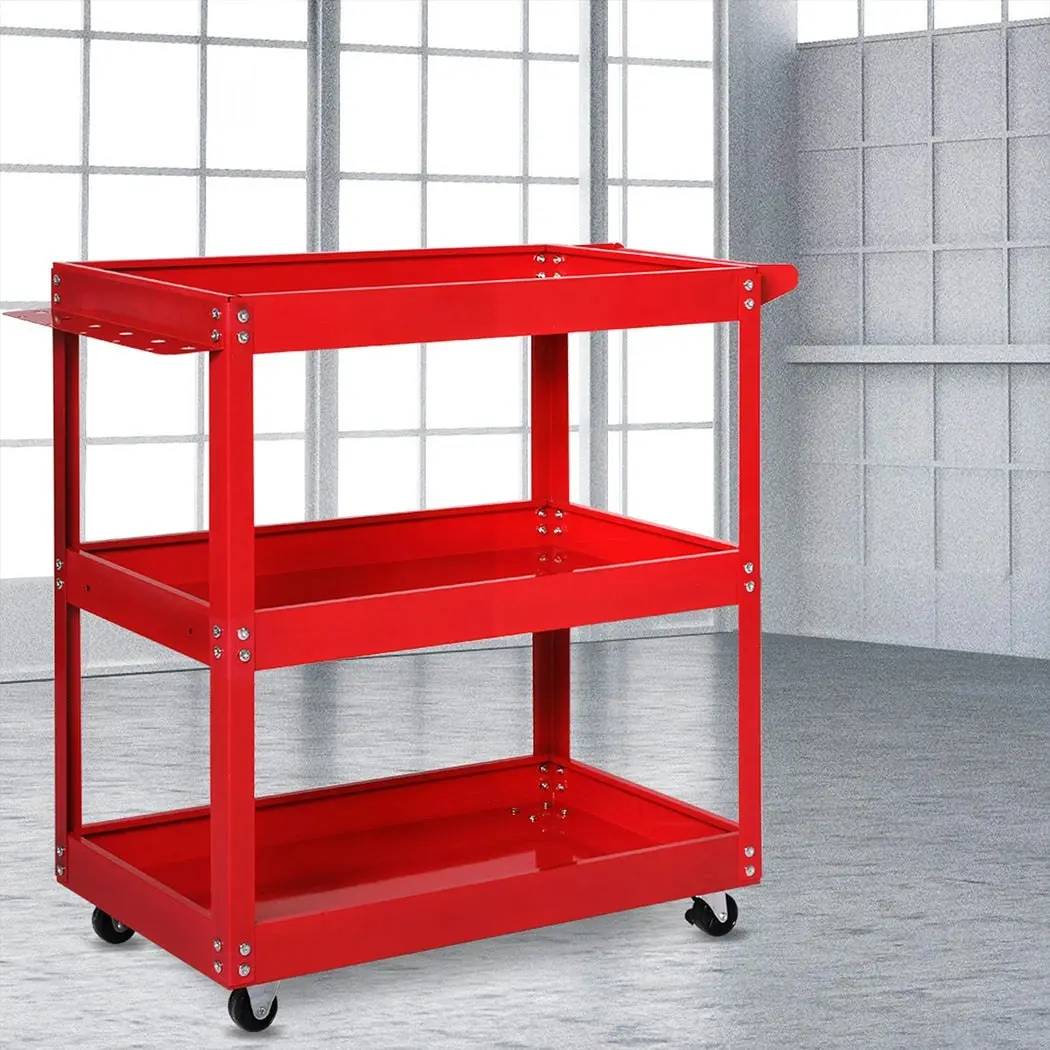 Traderight 3-Tier Tool Cart Trolley Toolbox Workshop Garage Storage Organizer