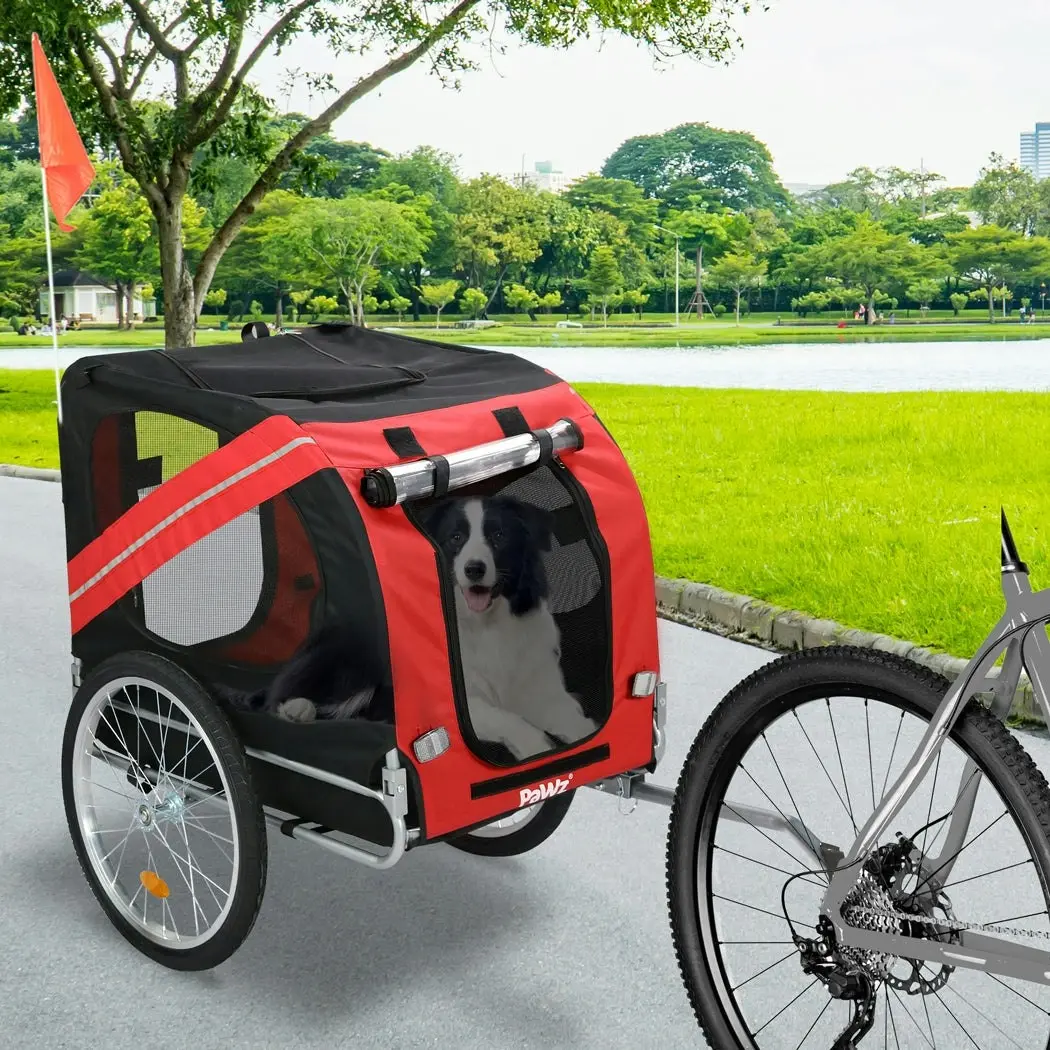 Pawz Pet Bike Trailer Foldable Pet Stroller Outdoor Cycling With Sunroof Large