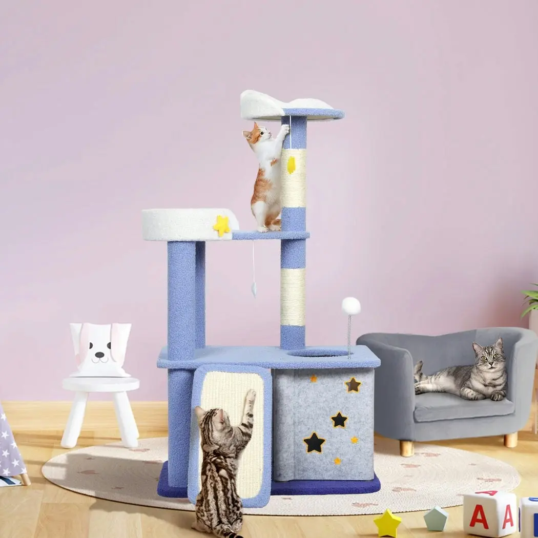 Pawz Cat Tree Kitten Furniture Condo Post Scratching Multi-Level Tower 110cm