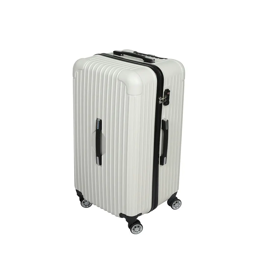 Slimbridge 28" Trunk Luggage Travel Suitcase Travelling Large TSA 4 Wheels White