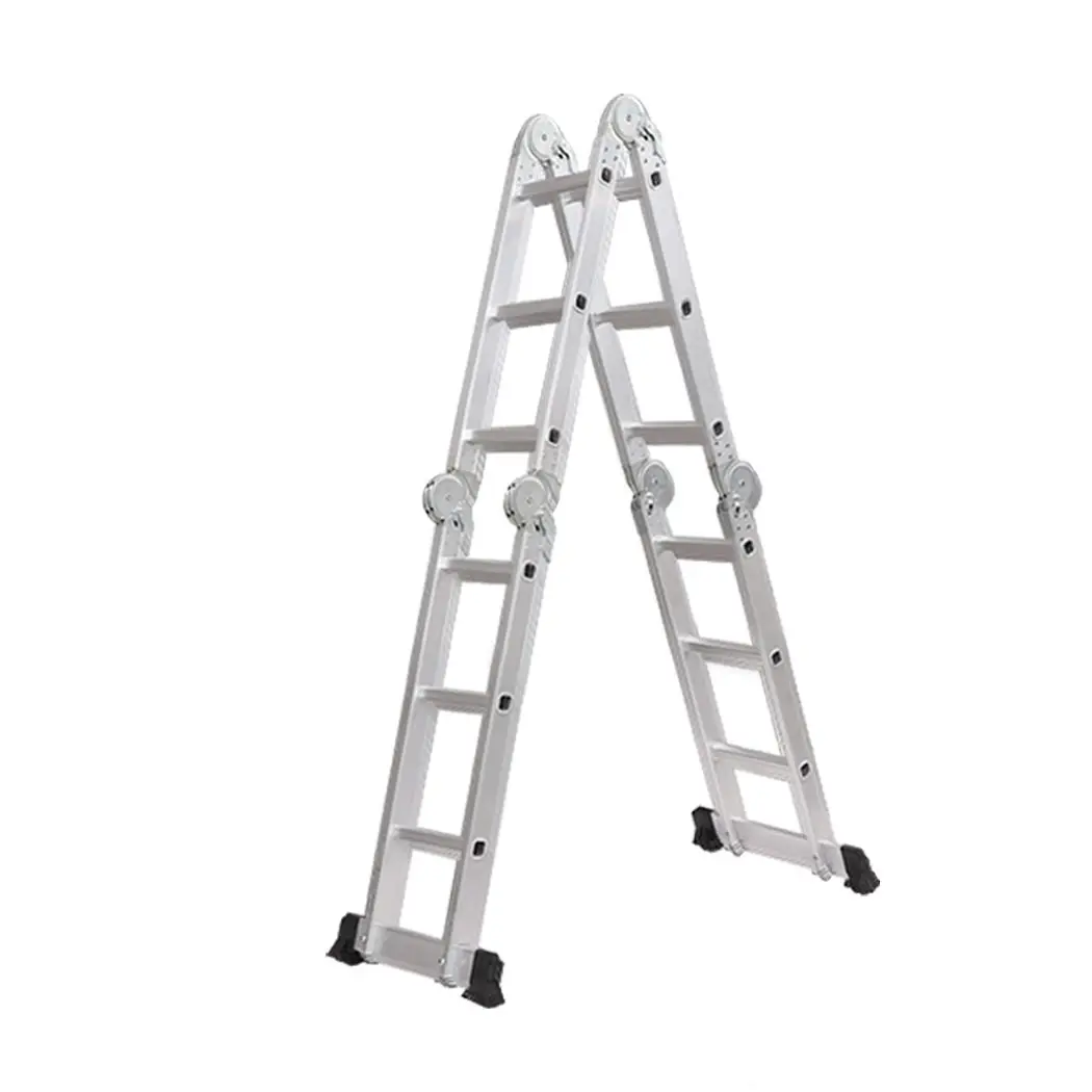 Traderight Multi Purpose Ladder Aluminium Folding Platform Extension Step 3.6M