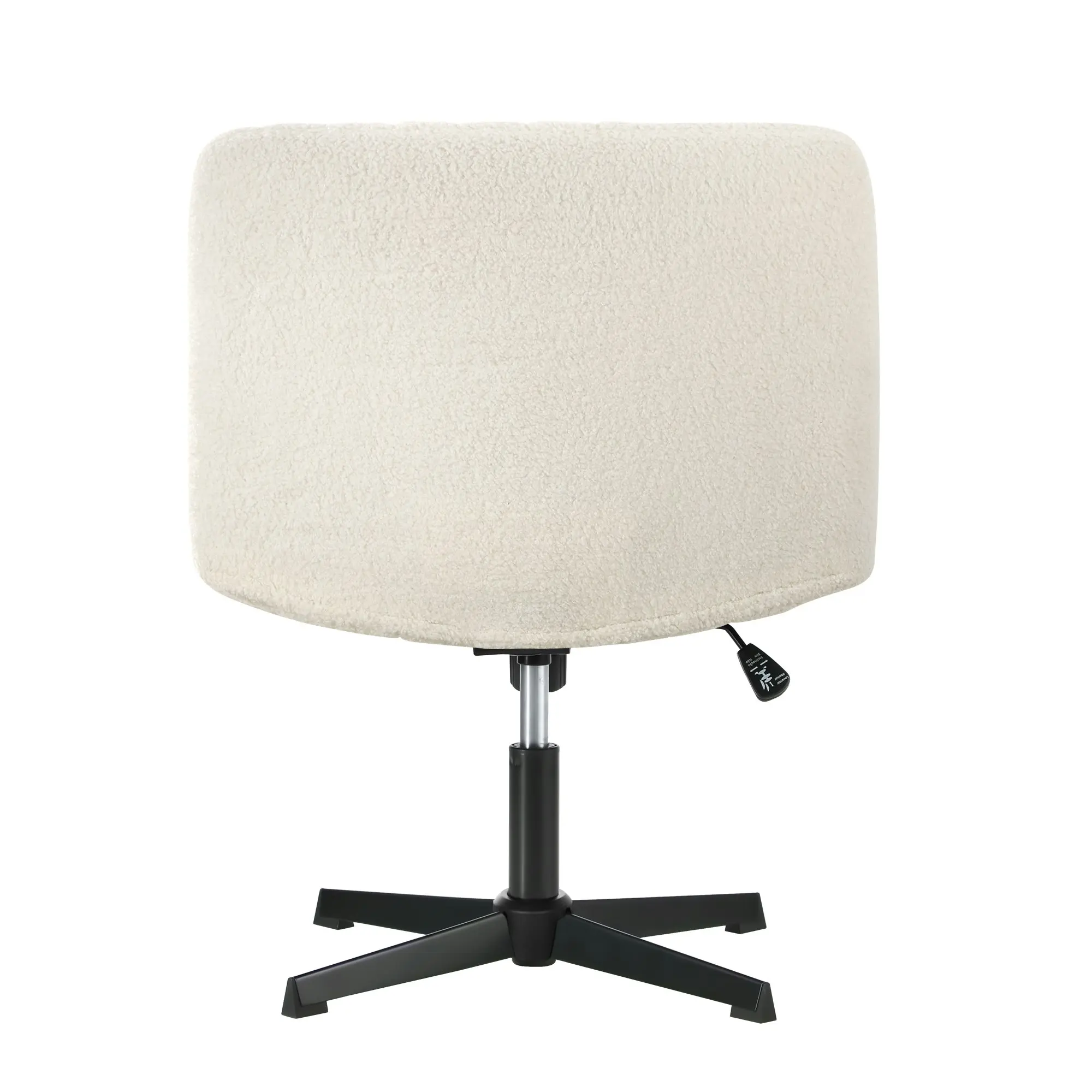 Oikiture Mid Back Armless Office Desk Chair Wide Seat Sherpa White