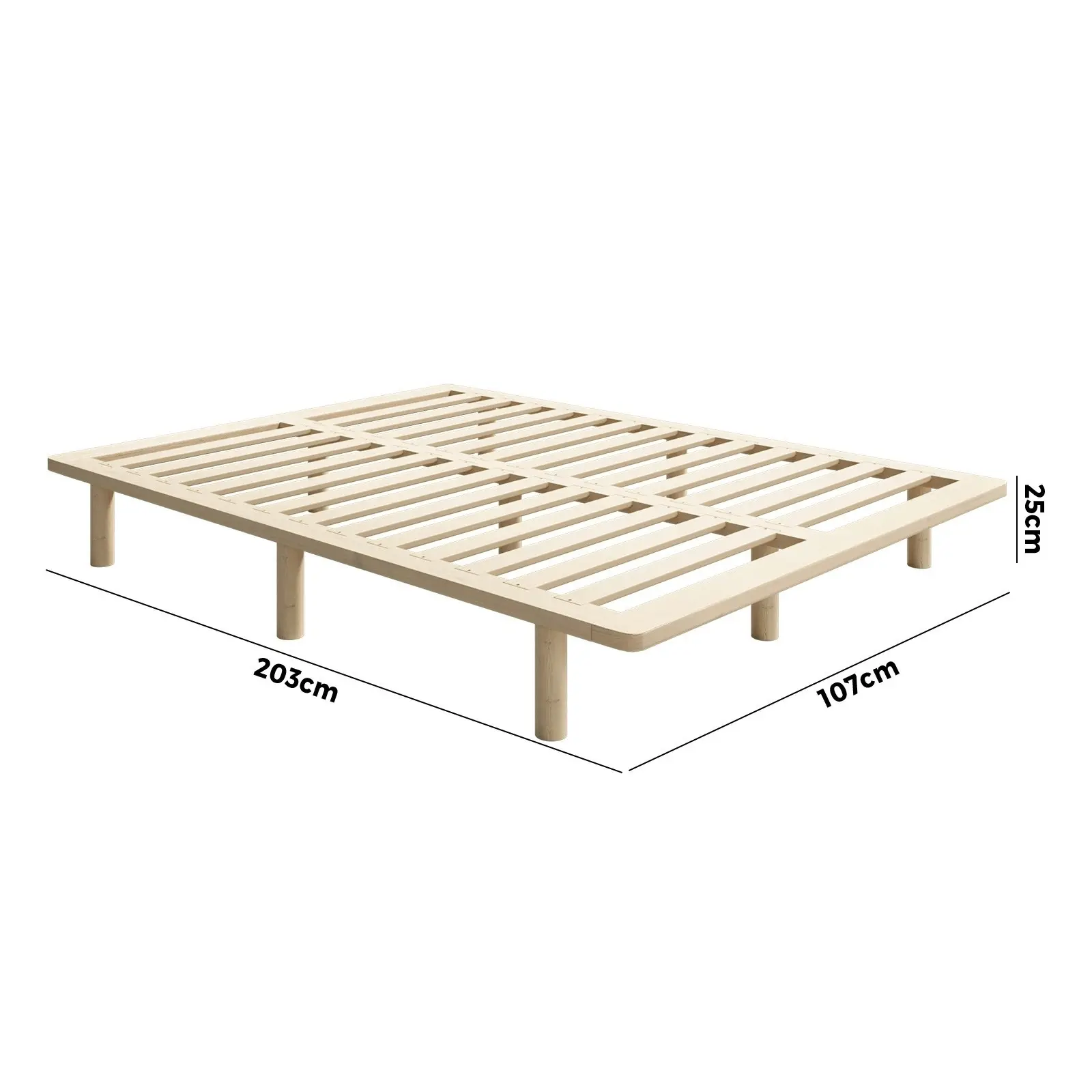 Oikiture Bed Frame King Single Wooden Bed Base Platform Timber