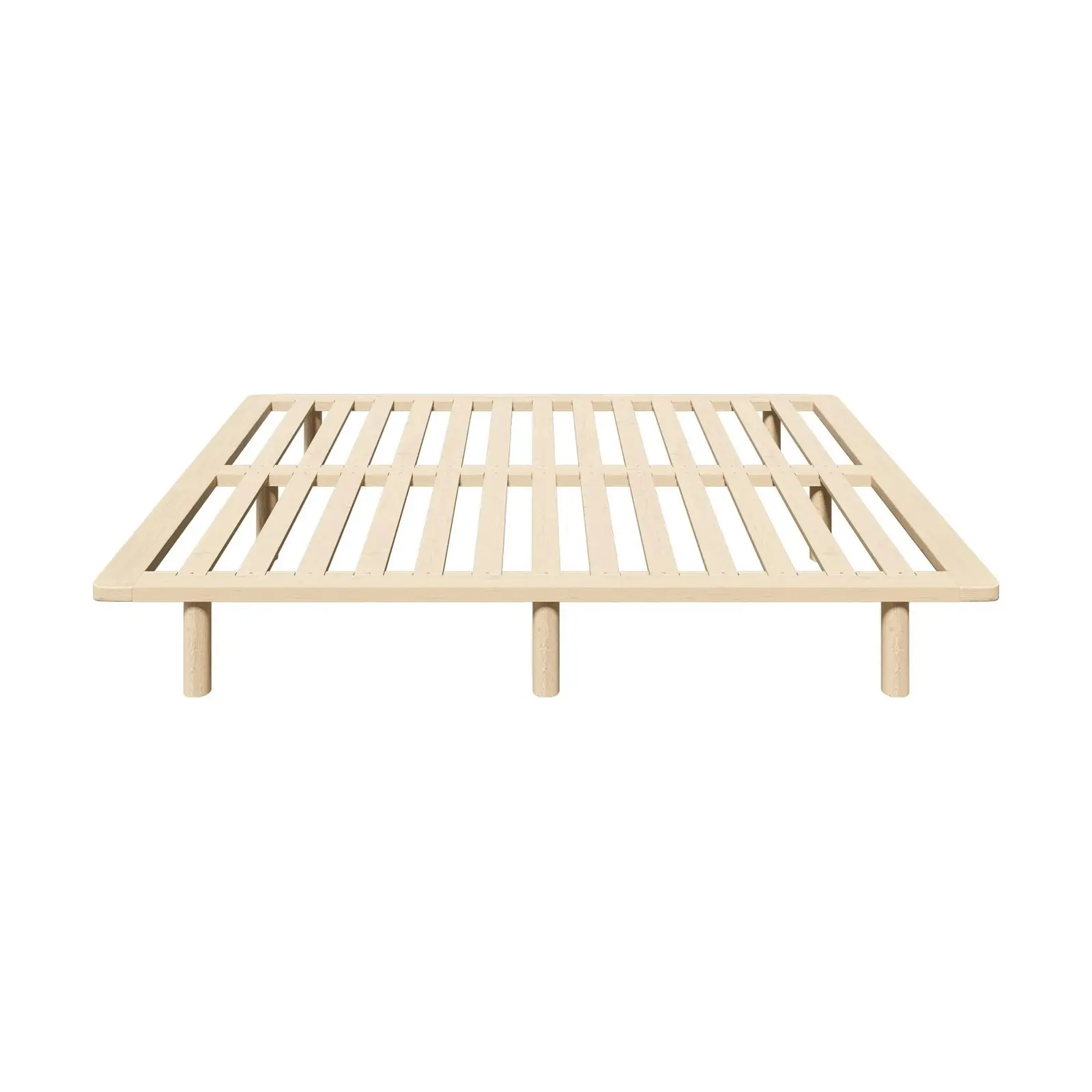 Oikiture Bed Frame Double Size Wooden Bed Base Platform Timber