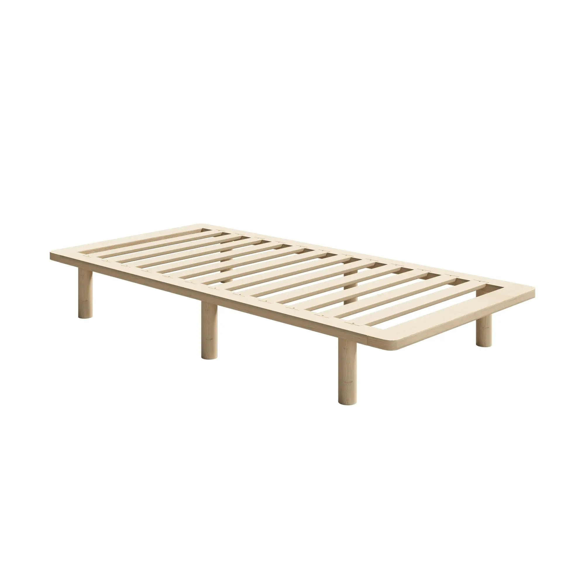 Oikiture Bed Frame Single Size Wooden Bed Base Platform Timber